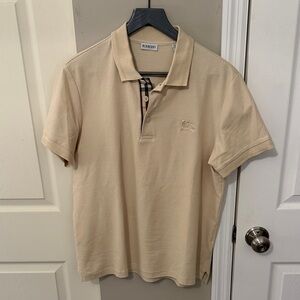 Burberry Beige Polo with Check Detail